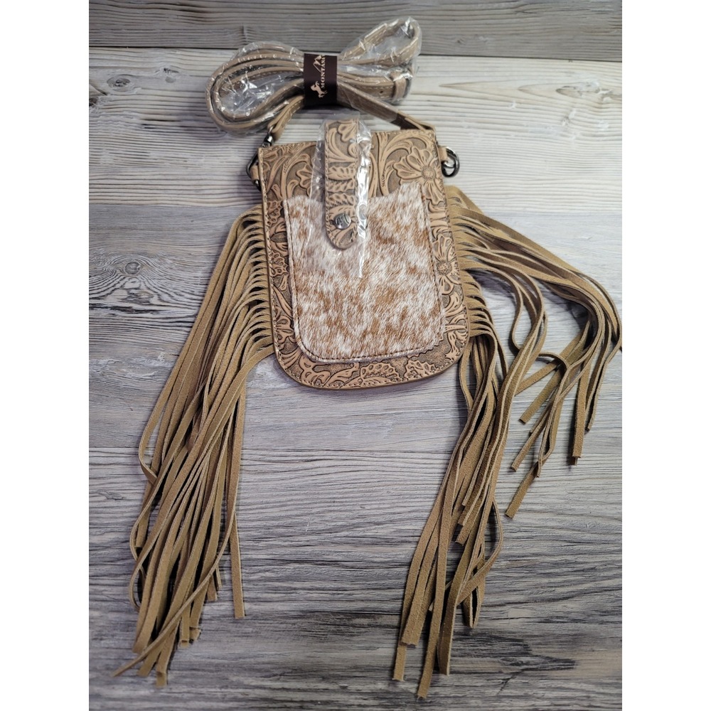Western fringe crossbody tooled leather purse. NEW Western wear